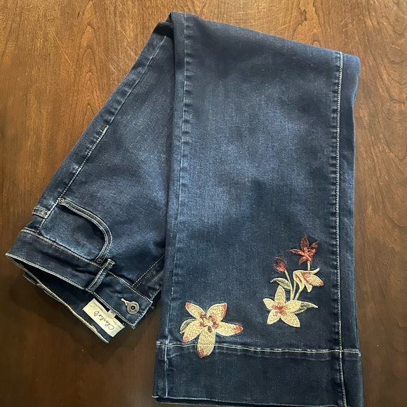Charlie B Blue Floral Embroidered Jeans - Picture 4 of 8
